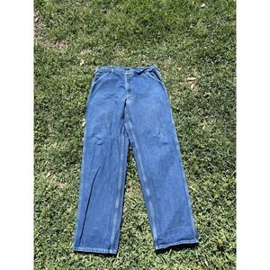 Carhartt Dungaree Fit Carpenter Jeans Men's Size 32x36 Blue 382-83 Work Pants